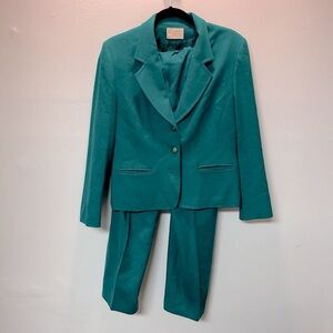 Vintage Christmas Green Wool Suit Sz 8 2pc, by Pendleton
